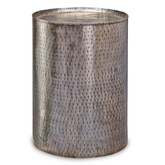 Best Sale π₯° Carbon Loft Wadia Distressed Pewter π¨ Hammered Metal End Table β¨ - Image 5