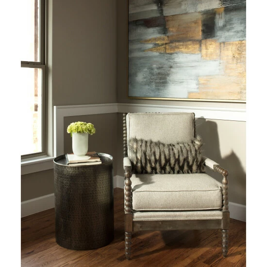 Best Sale π₯° Carbon Loft Wadia Distressed Pewter π¨ Hammered Metal End Table β¨ - Image 6