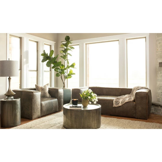 Best Sale π₯° Carbon Loft Wadia Distressed Pewter π¨ Hammered Metal End Table β¨ - Image 7