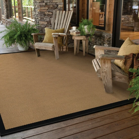 Brand new π Carbon Loft Addis Borders Indoor/ Outdoor Area Rug Cream/black π₯