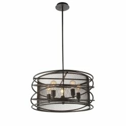 Brand new π₯° Carbon Loft Atles 5-light Drum Chandelier With Brown Finish π
