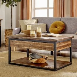 Cheap ❤️ Carbon Loft Ciaravino 42-inch Rustic Wood Coffee Table With Low Shelf 🧨