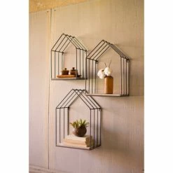 Best deal ❤️ Carbon Loft McClarnon Wood And Metal House Shelves (Set Of 3) 🛒
