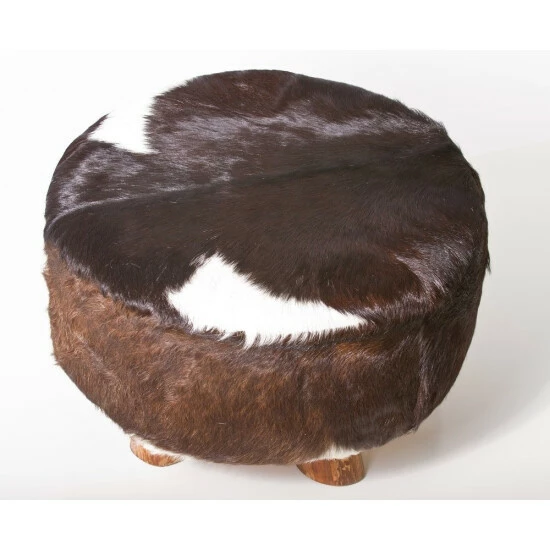 Discount π Carbon Loft Ocepek Round Leather Genuine Hide Ottoman β€οΈ - Image 3