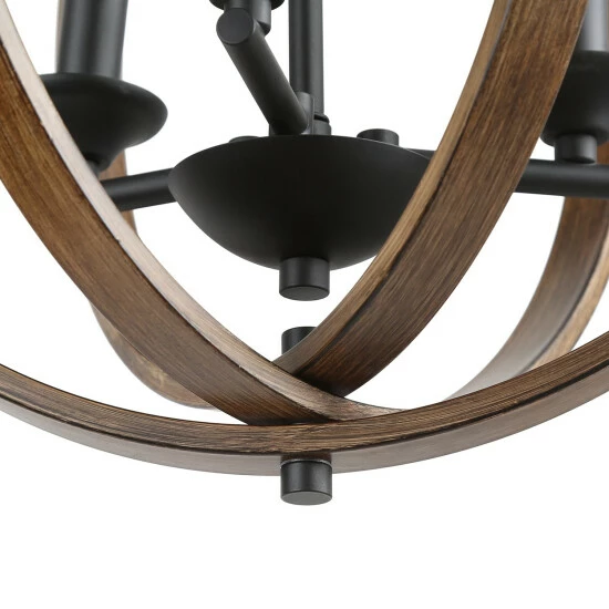 Wholesale β Carbon Loft Farmhouse 3-Light Brown Chandelier Globe Pendant Lighting - W 15.5 "x H 18 " π - Image 4