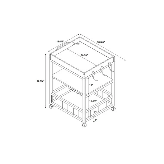 Coupon π Carbon Loft Wheeler Industrial Kitchen & Wine Cart β - Image 5