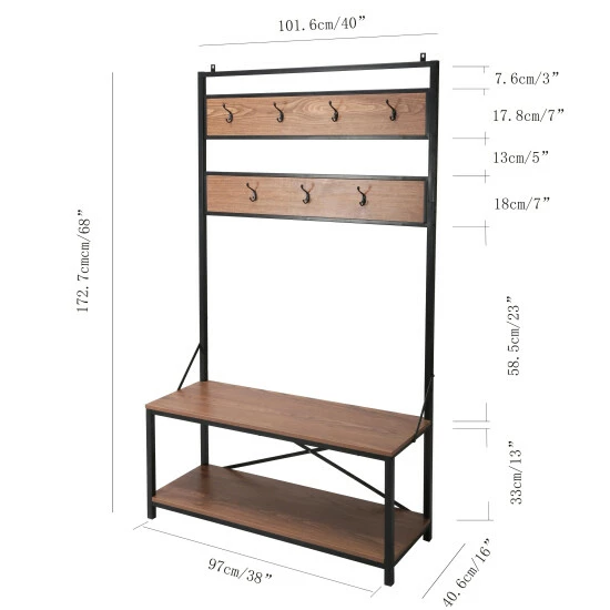 Deals π€© Carbon Loft Mathieu Hall Tree With 2-tier π Shoe Storage Bench - 40" X 15" X 68" π - Image 7