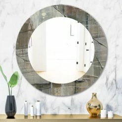 Best reviews of 😍 Carbon Loft 'Silver And Beige Abstract Waterpainting' Printed Modern WallMirror - Grey 🥰