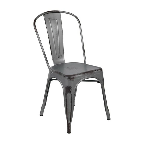 Brand new βοΈ Carbon Loft Fong Distressed Silver Metal Indoo/r Outdoor Stackable Chair π