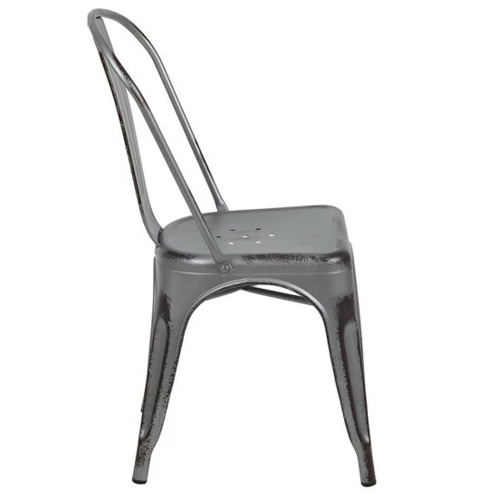 Brand new βοΈ Carbon Loft Fong Distressed Silver Metal Indoo/r Outdoor Stackable Chair π - Image 3
