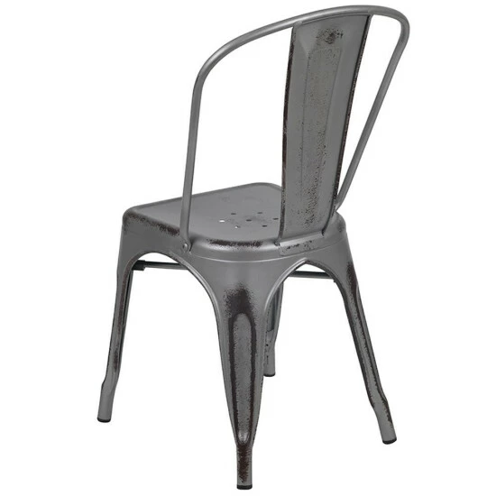 Brand new βοΈ Carbon Loft Fong Distressed Silver Metal Indoo/r Outdoor Stackable Chair π - Image 4