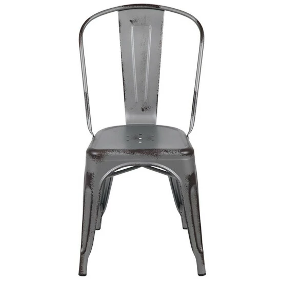 Brand new βοΈ Carbon Loft Fong Distressed Silver Metal Indoo/r Outdoor Stackable Chair π - Image 5
