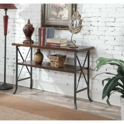 Best Pirce 😉 Carbon Loft Boston Console Table Driftwood/brown Frame ⌛