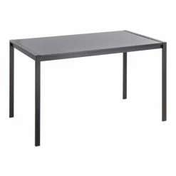 Promo 💯 Carbon Loft Yadriel Industrial Black Metal Dining Table Black Wood & Black Metal 🧨