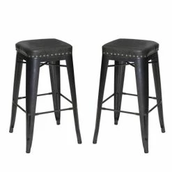 Top 10 π Carbon Loft Halstead Graphite Metal And Faux Leather Bar Stool - Set Of 2 π