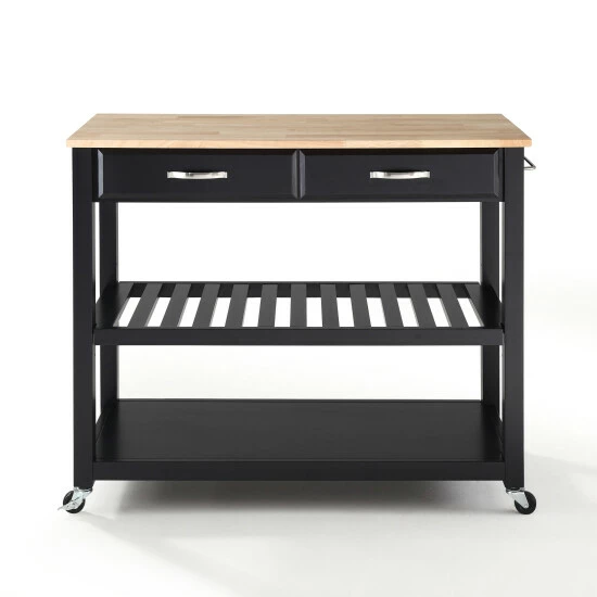 Buy π Carbon Loft Edwin Black Wood Kitchen Cart π - Image 3