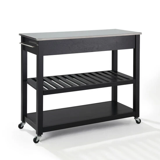 Best Sale β Carbon Loft Edwin Black Stainless Steel Top Kitchen Cart π - Image 2