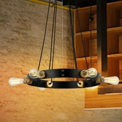 Outlet 😉 Carbon Loft Brito 6-light Round Strap Band Antique Bronze Chandelier 💯