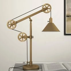 Best reviews of 🔥 Carbon Loft Tirith Industrial Table Lamp In Brass With Pulley System ✔️