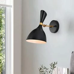 Hot Sale ✨ Carbon Loft Rowe Matte Black/Gold 1-light Wall Sconce 🛒
