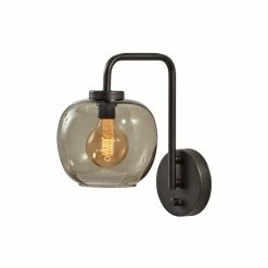 Best reviews of 🎁 Carbon Loft Wiig Matte Black With Smoked Glass Wall Lamp 🔔