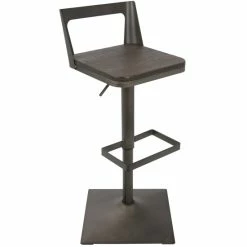 Flash Sale 🔥 Carbon Loft Goddard Industrial Adjustable Barstool Espresso ⌛