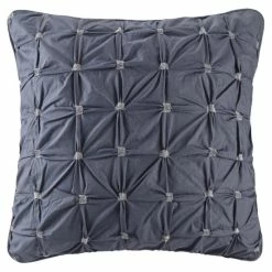 Hot Sale 🛒 Carbon Loft Dickson Navy Cotton Embroidered Euro Sham 🥰