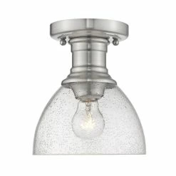 Promo 🛒 Carbon Loft Barton Semi-flush Mount Fixture Pewter With Seeded Glass ✨