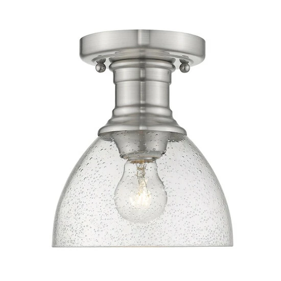 Promo π Carbon Loft Barton Semi-flush Mount Fixture Pewter With Seeded Glass β¨
