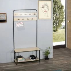 Hot Sale 👏 Carbon Loft Mathieu Hall Tree With 👟 Shoe Storage Bench - 32" X 12" X 67" ❤️