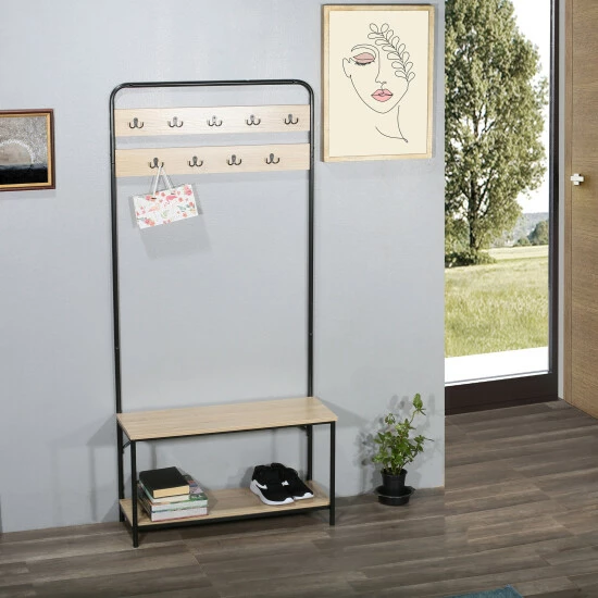 Hot Sale π Carbon Loft Mathieu Hall Tree With π Shoe Storage Bench - 32" X 12" X 67" β€οΈ