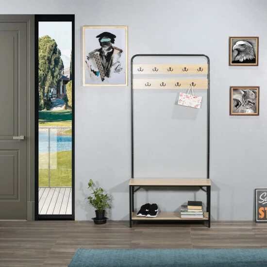 Hot Sale π Carbon Loft Mathieu Hall Tree With π Shoe Storage Bench - 32" X 12" X 67" β€οΈ - Image 2