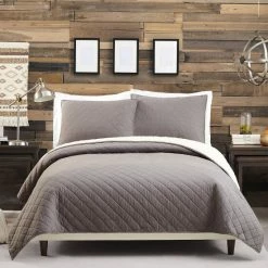 Cheap 🥰 Carbon Loft Schut Flannel 3-piece Charcoal Sherpa Full/ Queen Quilt Set 🥰