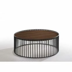 Best deal ⌛ Carbon Loft Calacino Modern Walnut And Black Round Coffee Table ✔️