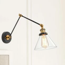 Hot Sale 🔥 Carbon Loft Modern Industrial Plug-in Wall Lamp Swing Arm Sconce - 20" X 7.25 "x 14" 🌟