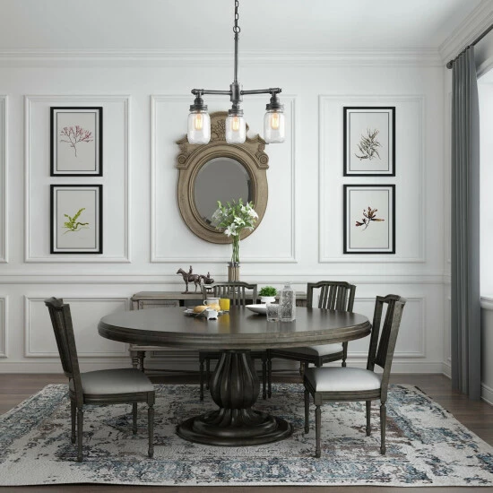 Best reviews of π Carbon Loft TerraNova 3-light Glass Jar Chandelier - W16.9" X H23.5" 𧨠- Image 2