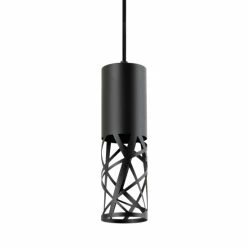 Best Sale ❤️ Carbon Loft Mikhail 1-light Black LED Pendant, White Acrylic Shade 🔔