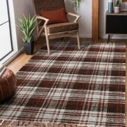 Best reviews of ⭐ Carbon Loft Whishaw Brick Red Jute Handspun Plaid Area Rug 🎉