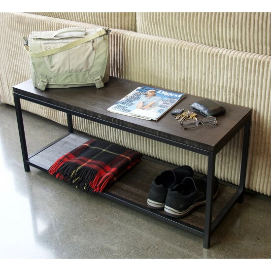 Buy π Carbon Loft Meronym 2-Tier Solid Bamboo Steel Frame Console/Bench π