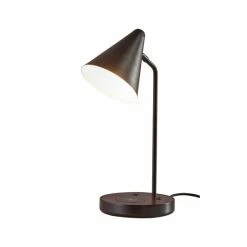 Best Sale 👏 Carbon Loft Melville Matte Black And Walnut Wireless Charging Desk Lamp 🤩