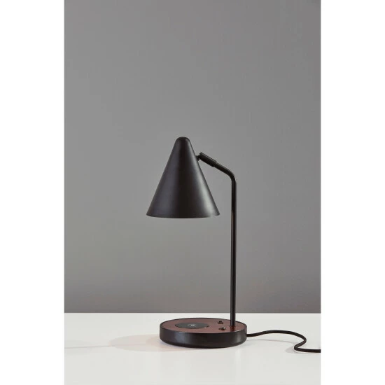 Best Sale π Carbon Loft Melville Matte Black And Walnut Wireless Charging Desk Lamp π€© - Image 3