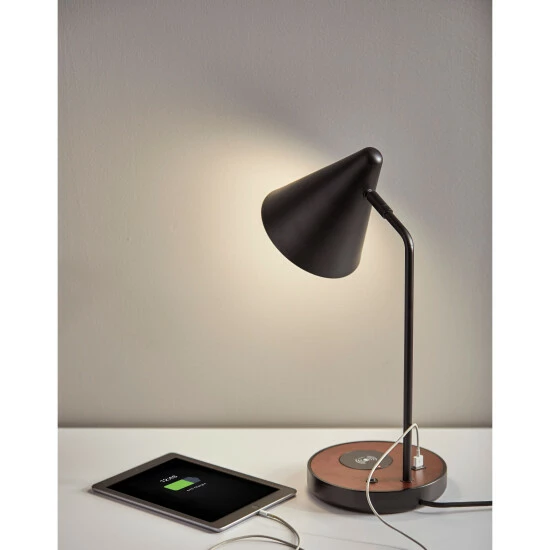 Best Sale π Carbon Loft Melville Matte Black And Walnut Wireless Charging Desk Lamp π€© - Image 5