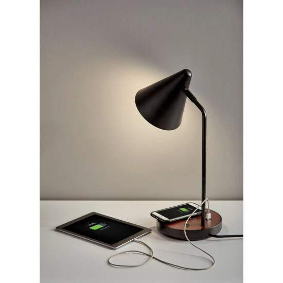 Best Sale π Carbon Loft Melville Matte Black And Walnut Wireless Charging Desk Lamp π€© - Image 6