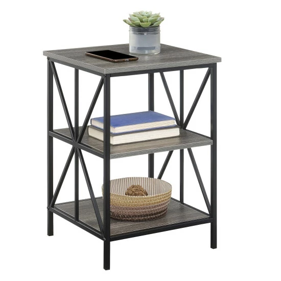 Cheapest π₯ Carbon Loft Star End Table With Shelves Weathered Grey/black π - Image 2