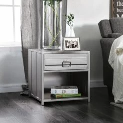 Cheapest β¨ Carbon Loft Woolf Metal Silver Tone 1-drawer Nightstand π§¨