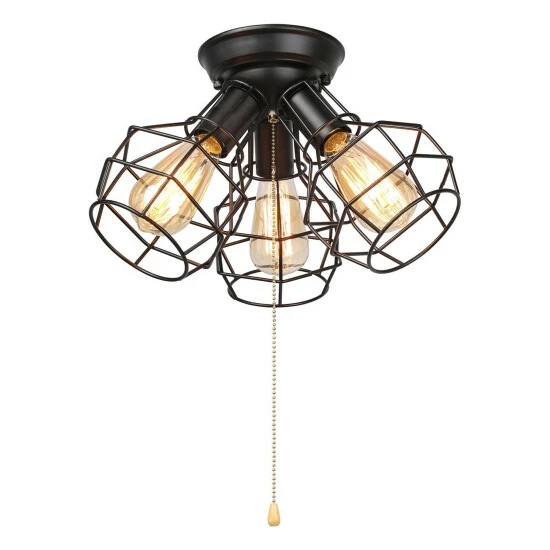 Flash Sale βοΈ Carbon Loft Metal Cage 3-Light Semi Flush Mount Ceiling Lights - W15"xH9.5" π - Image 8