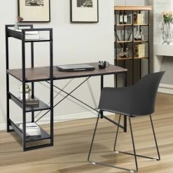 Deals 🔔 Carbon Loft Mystique Home Office L-shape Computer Desk Writing Table With Shelves Walnut 🎉