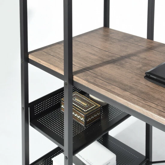 Deals π Carbon Loft Mystique Home Office L-shape Computer Desk Writing Table With Shelves Walnut π - Image 6