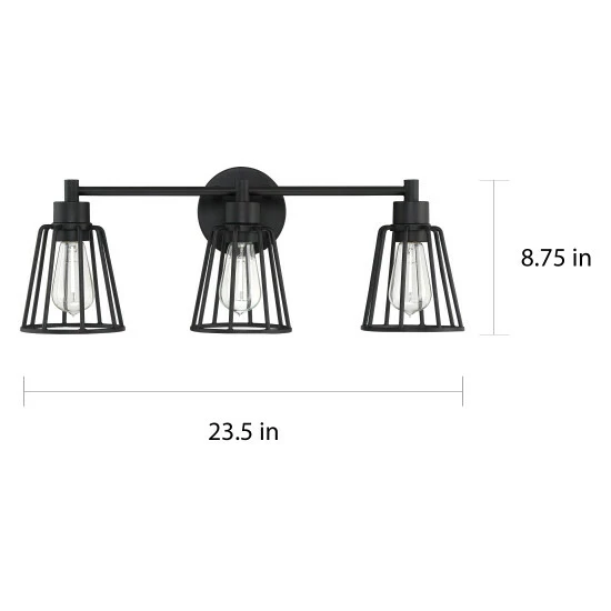 Wholesale π― Carbon Loft Ashwiny Earth Black 3-light Vanity Light π― - Image 5
