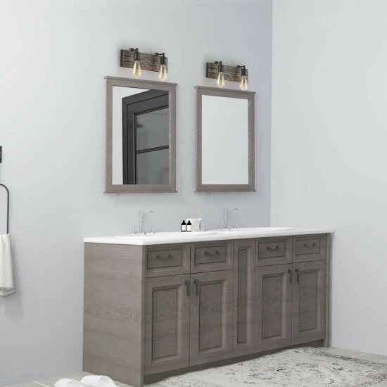 Brand new ❤️ Carbon Loft Rustic 2-lights Wall Sconces Adjustable Wood Bathroom Vanity Light - W14.2"* H 5.8"* E 5.1" ⭐ - Image 5